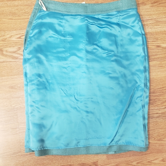 NWOT Valentino Red Two Piece Suit Jacket Skirt blue tweed size 8 Linen blend - Picture 8 of 11